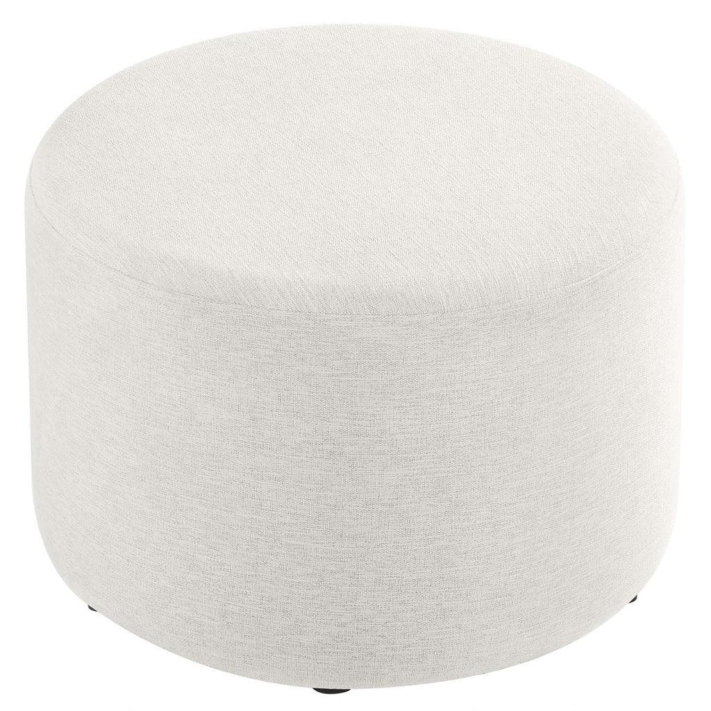 Modway Callum Large 23" Round Woven Heathered Fabric Upholstered Ottoman FredCo