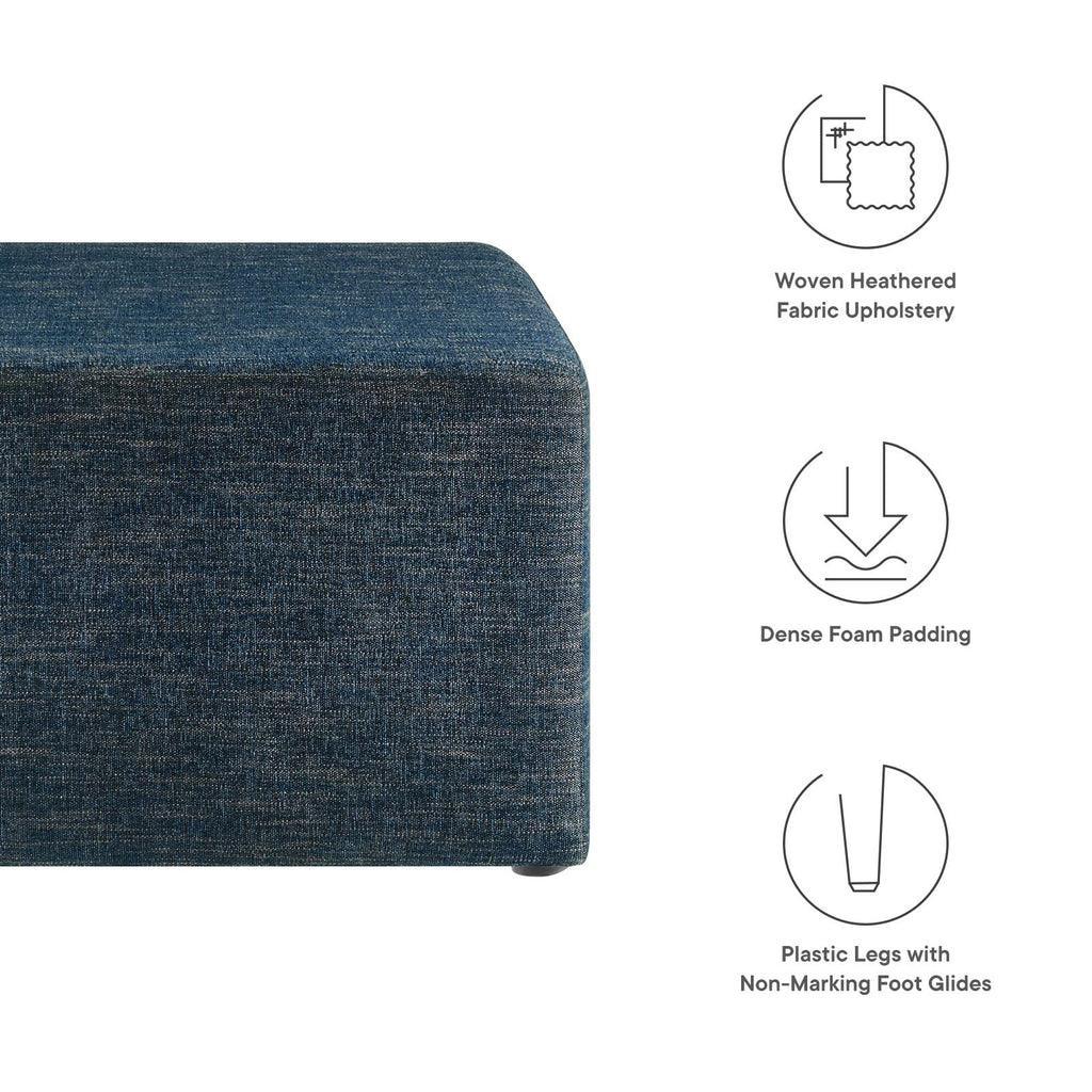 Modway Callum Large 28" Square Woven Heathered Fabric Upholstered Ottoman FredCo