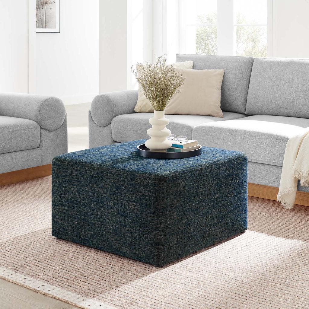 Modway Callum Large 28" Square Woven Heathered Fabric Upholstered Ottoman FredCo