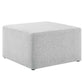 Modway Callum Large 28" Square Woven Heathered Fabric Upholstered Ottoman FredCo