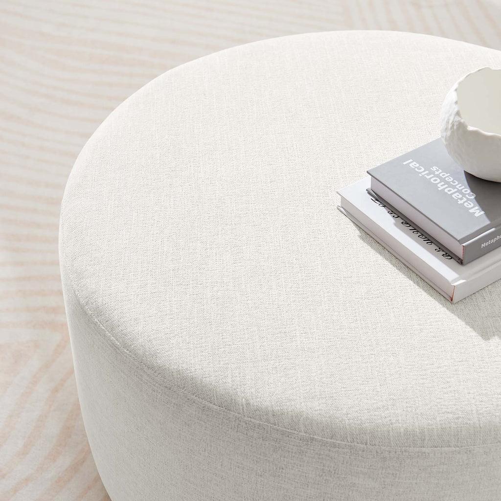 Modway Callum Large 29" Round Woven Heathered Fabric Upholstered Ottoman FredCo