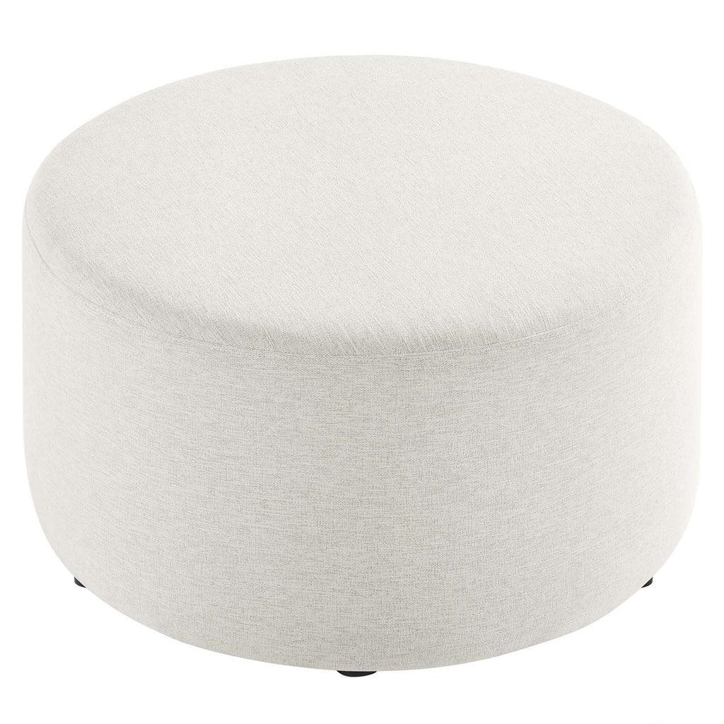 Modway Callum Large 29" Round Woven Heathered Fabric Upholstered Ottoman FredCo