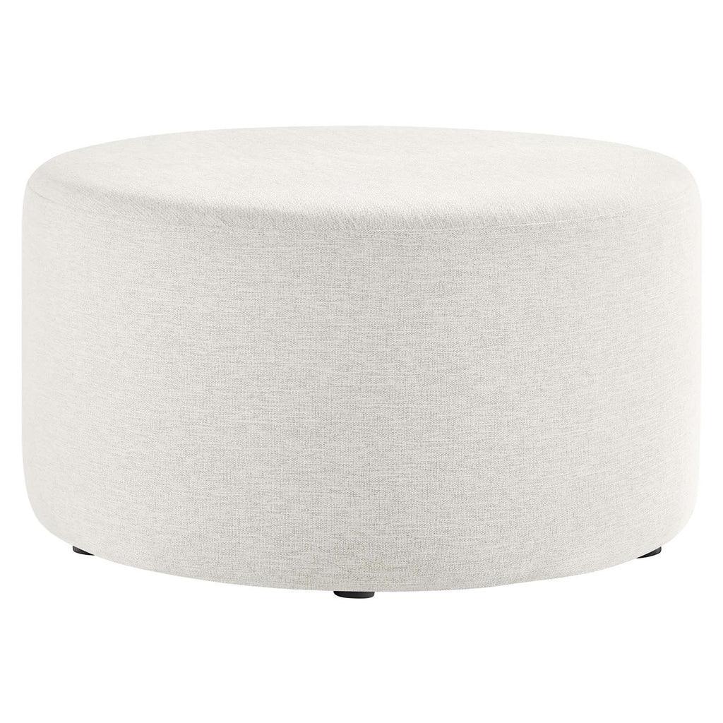 Modway Callum Large 29" Round Woven Heathered Fabric Upholstered Ottoman FredCo