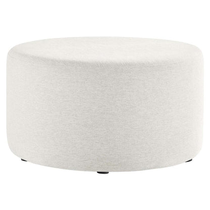 Modway Callum Large 29" Round Woven Heathered Fabric Upholstered Ottoman FredCo