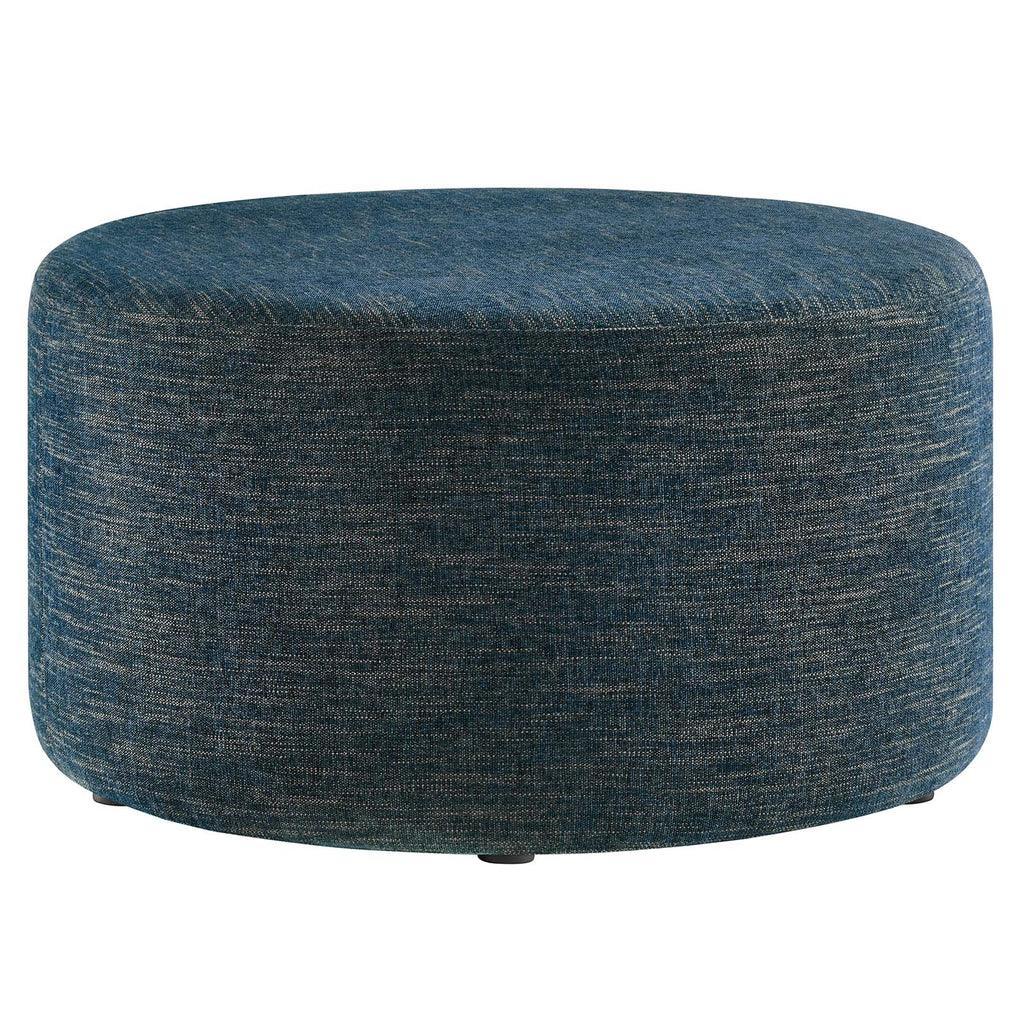 Modway Callum Large 29" Round Woven Heathered Fabric Upholstered Ottoman FredCo