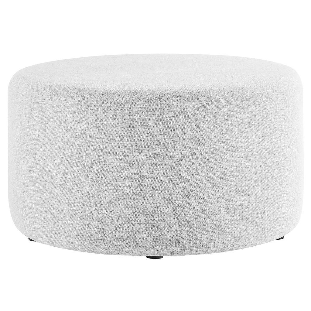 Modway Callum Large 29" Round Woven Heathered Fabric Upholstered Ottoman FredCo