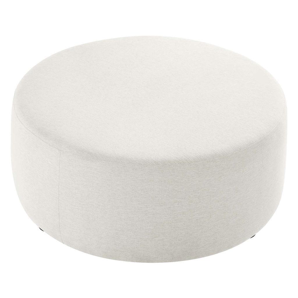 Modway Callum Large 38" Round Woven Heathered Fabric Upholstered Ottoman FredCo