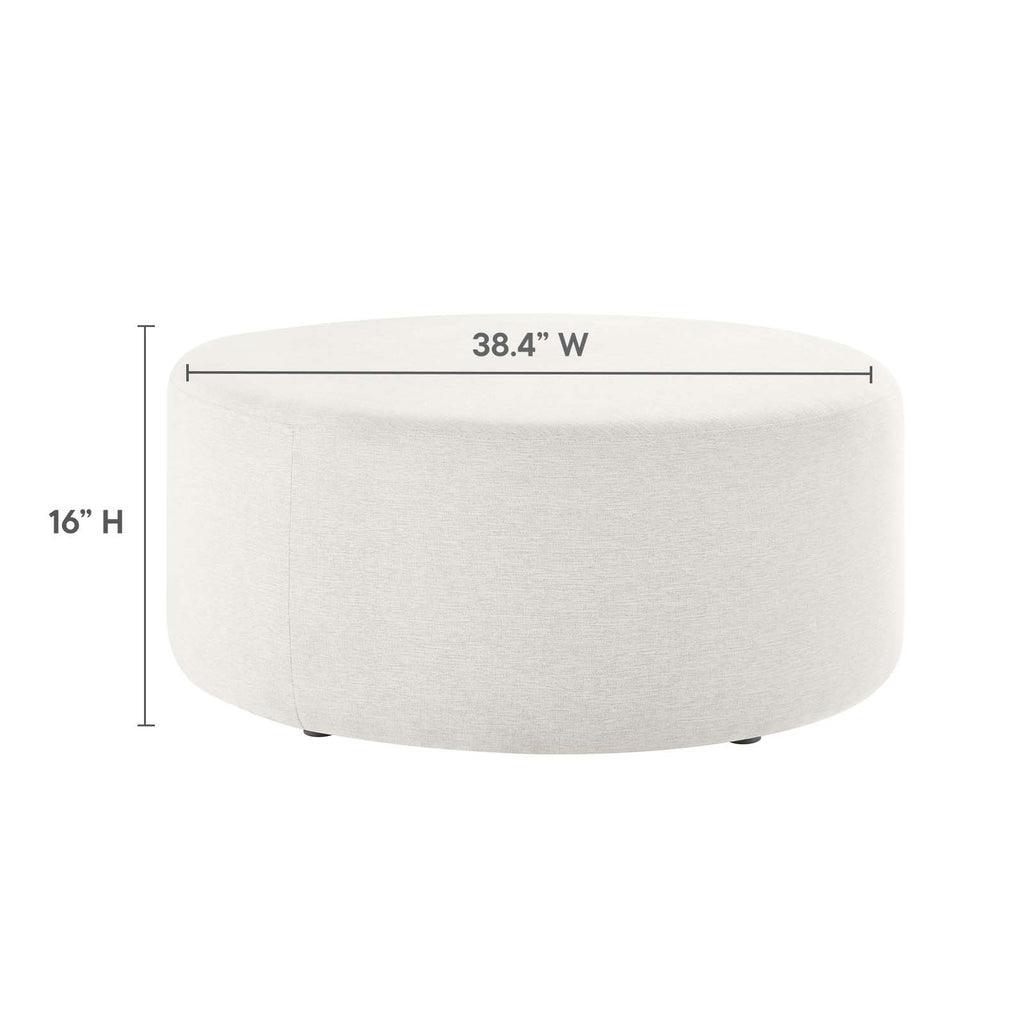 Modway Callum Large 38" Round Woven Heathered Fabric Upholstered Ottoman FredCo