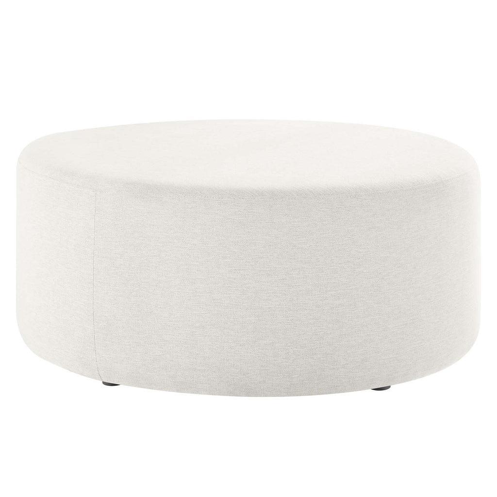 Modway Callum Large 38" Round Woven Heathered Fabric Upholstered Ottoman FredCo