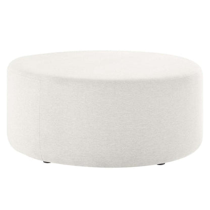 Modway Callum Large 38" Round Woven Heathered Fabric Upholstered Ottoman FredCo