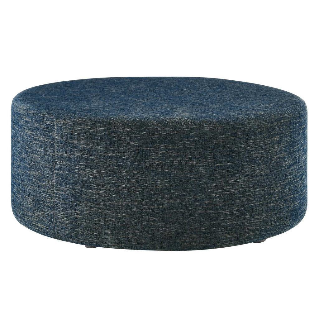 Modway Callum Large 38" Round Woven Heathered Fabric Upholstered Ottoman FredCo
