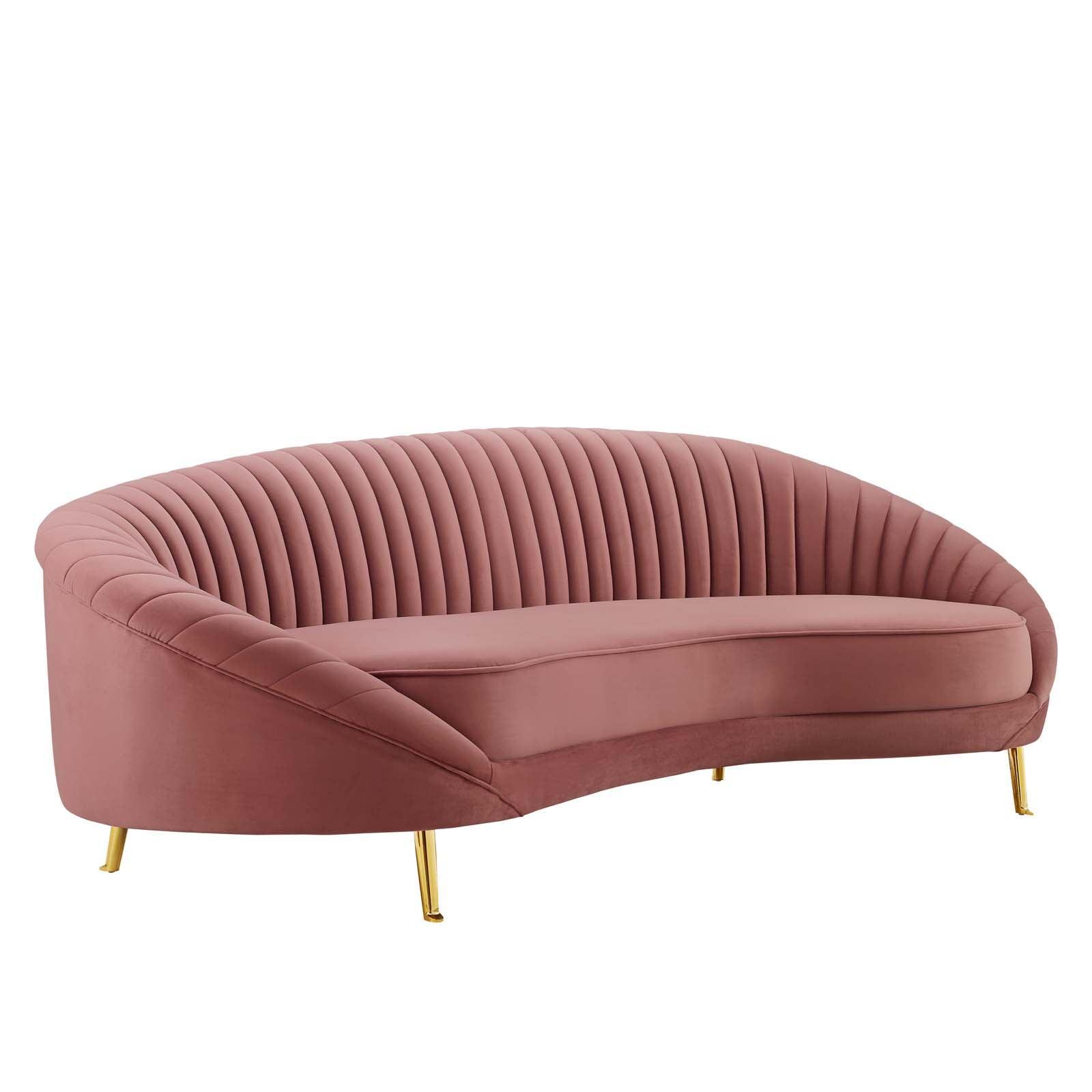Modway Camber Channel Tufted Performance Velvet Sofa FredCo