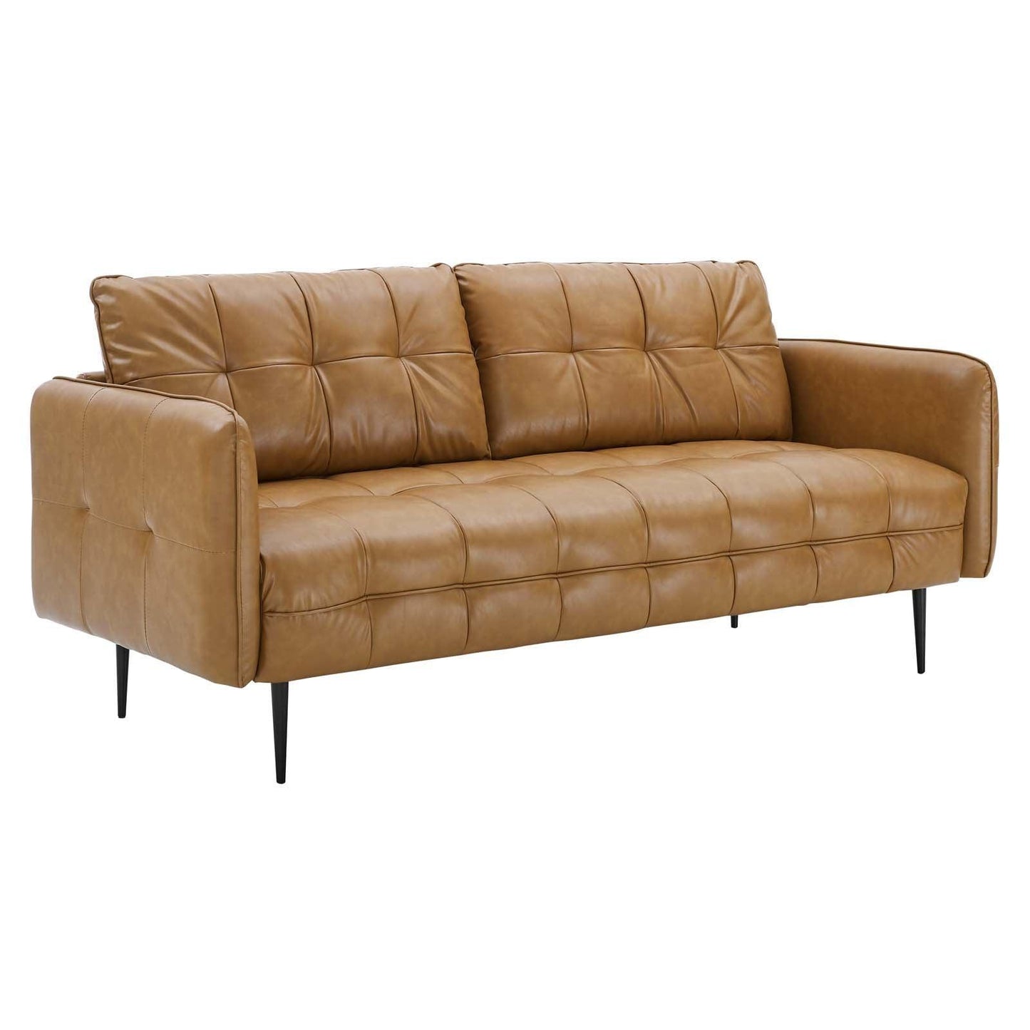 Modway Cameron Tufted Vegan Leather Sofa FredCo