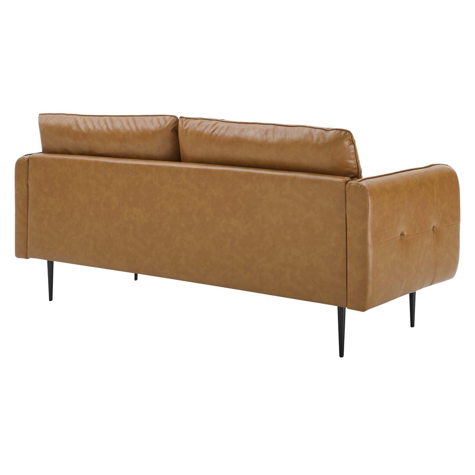 Modway Cameron Tufted Vegan Leather Sofa FredCo