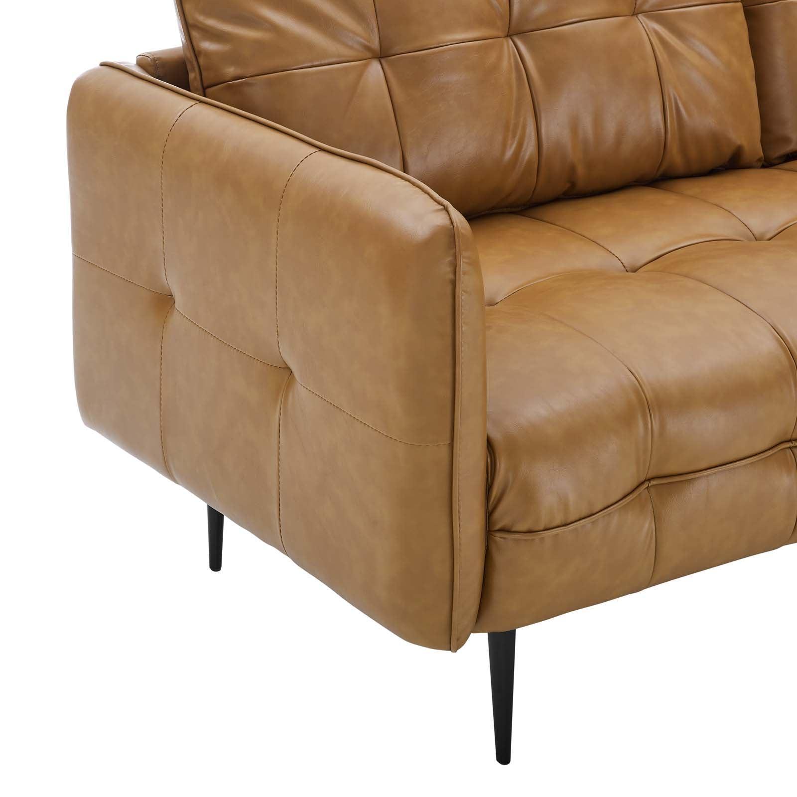 Modway Cameron Tufted Vegan Leather Sofa FredCo