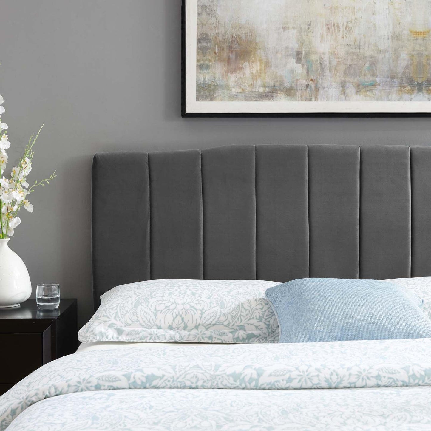 Modway Camilla Channel Tufted Full/Queen Performance Velvet Headboard FredCo