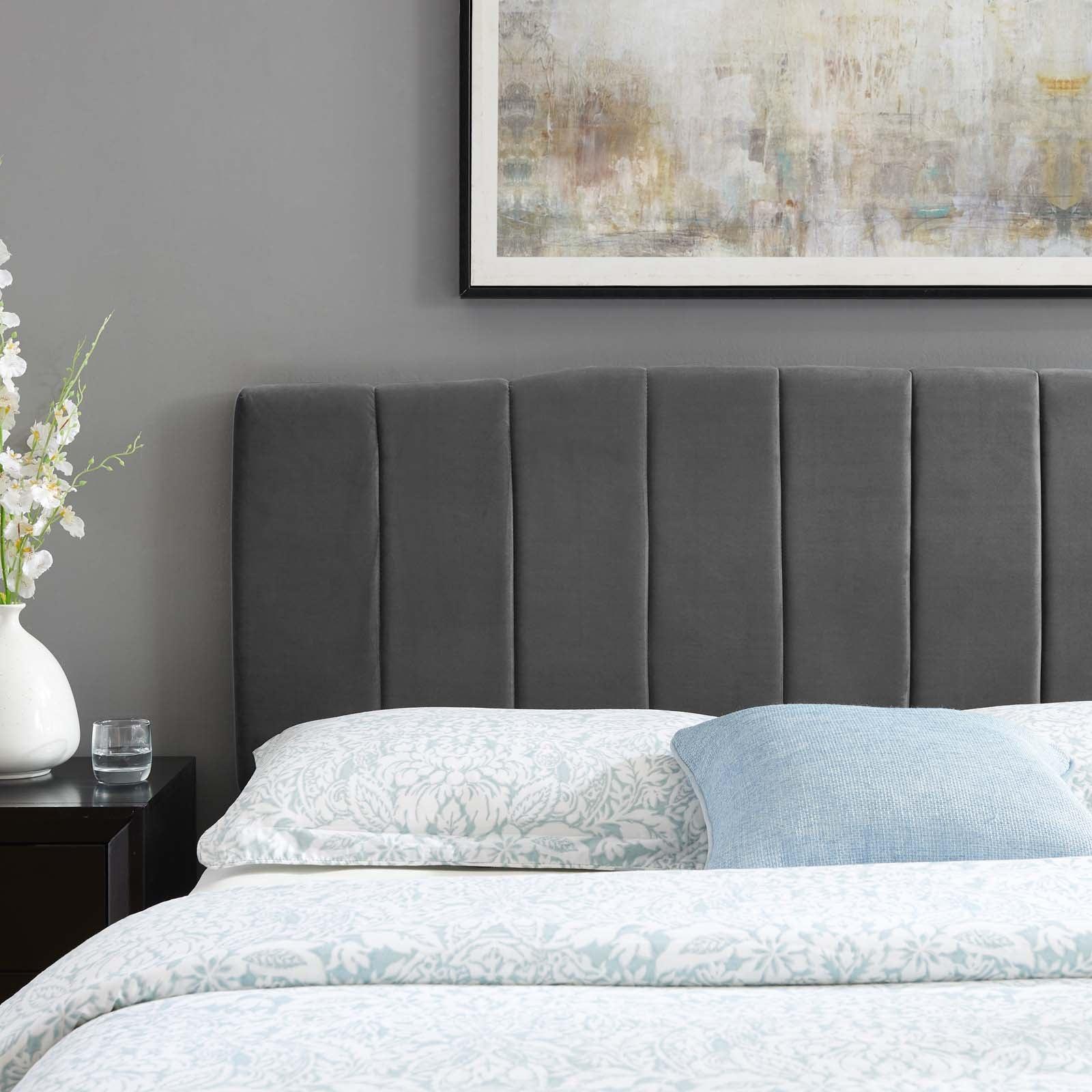 Modway Camilla Channel Tufted Full/Queen Performance Velvet Headboard FredCo
