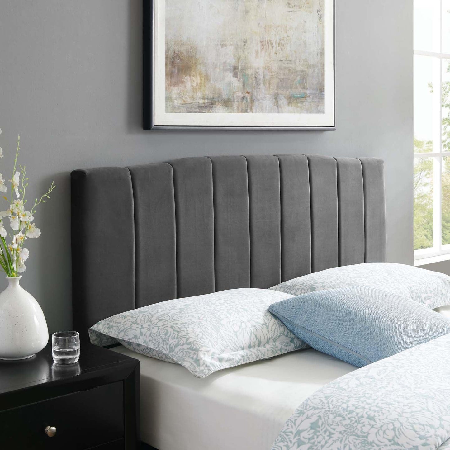 Modway Camilla Channel Tufted Full/Queen Performance Velvet Headboard FredCo