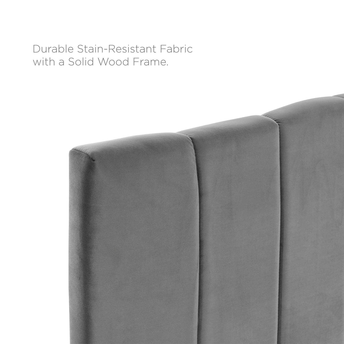 Modway Camilla Channel Tufted Full/Queen Performance Velvet Headboard FredCo