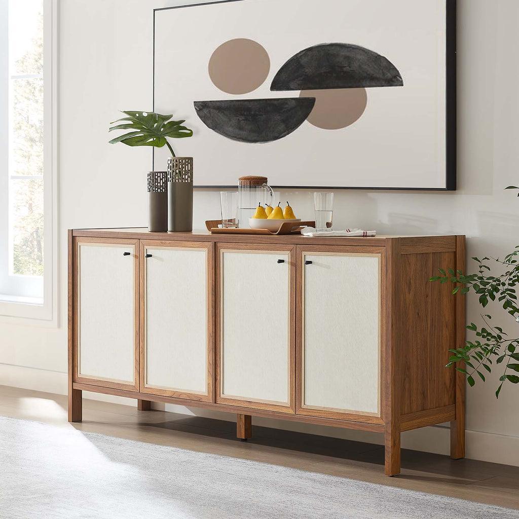 Modway Capri 65" Wood Grain Sideboard Storage Cabinet FredCo