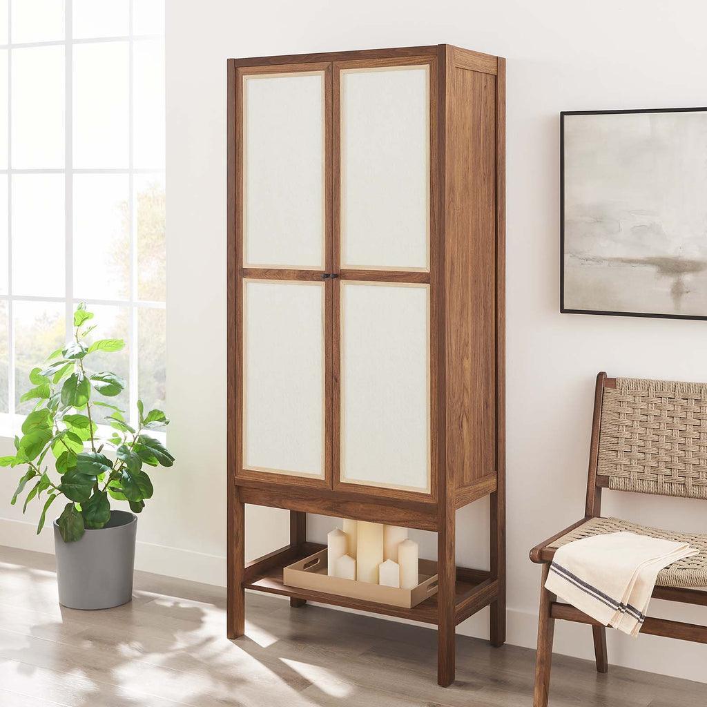 Modway Capri Tall Wood Grain Standing Storage Cabinet FredCo