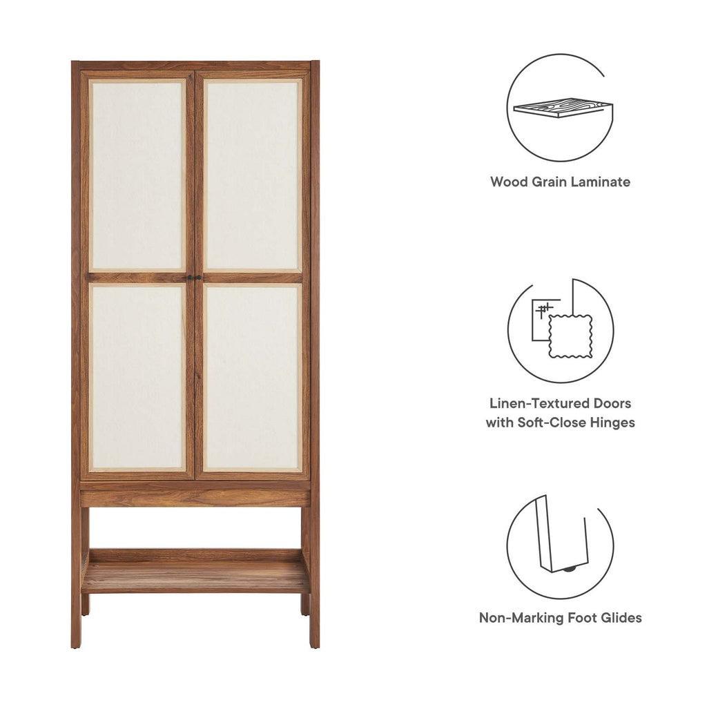 Modway Capri Tall Wood Grain Standing Storage Cabinet FredCo