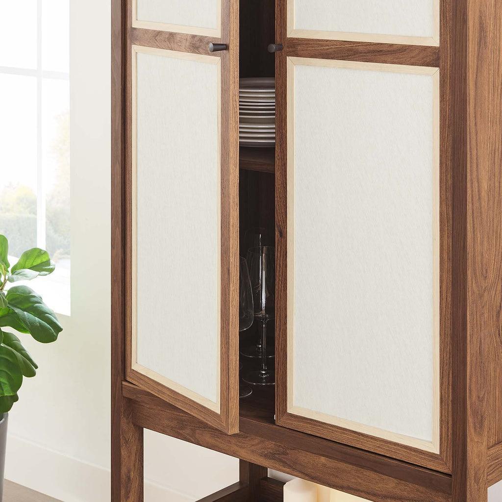 Modway Capri Tall Wood Grain Standing Storage Cabinet FredCo