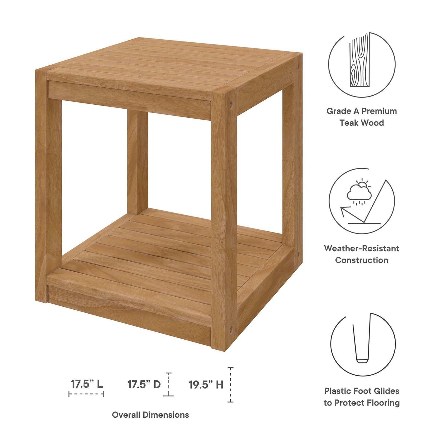 Modway Carlsbad 6-Piece Teak Wood Outdoor Patio Set FredCo