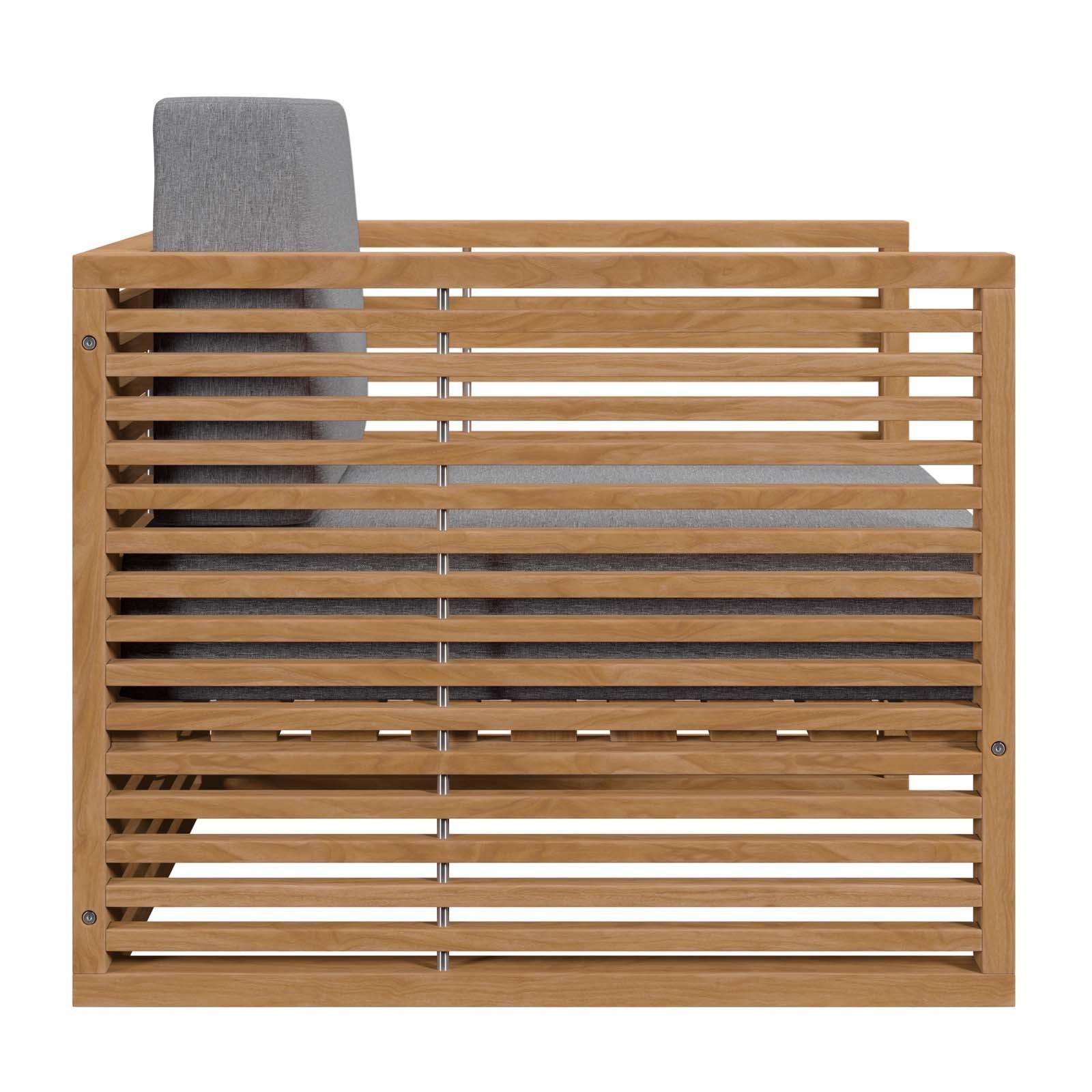 Modway Carlsbad Teak Wood Outdoor Patio Armchair FredCo