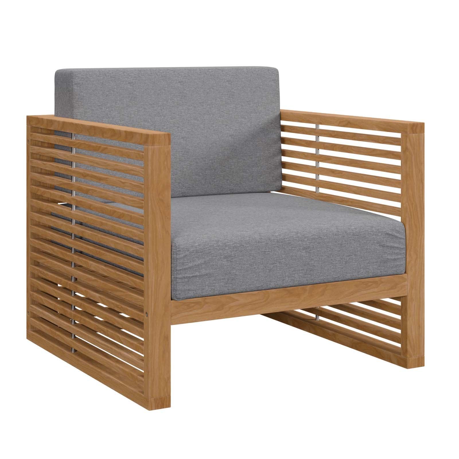 Modway Carlsbad Teak Wood Outdoor Patio Armchair FredCo