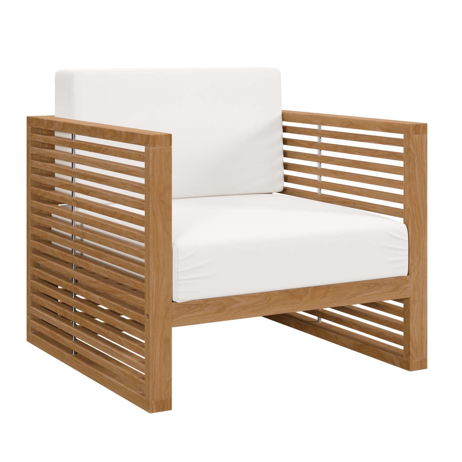 Modway Carlsbad Teak Wood Outdoor Patio Armchair FredCo
