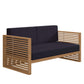 Modway Carlsbad Teak Wood Outdoor Patio Loveseat FredCo