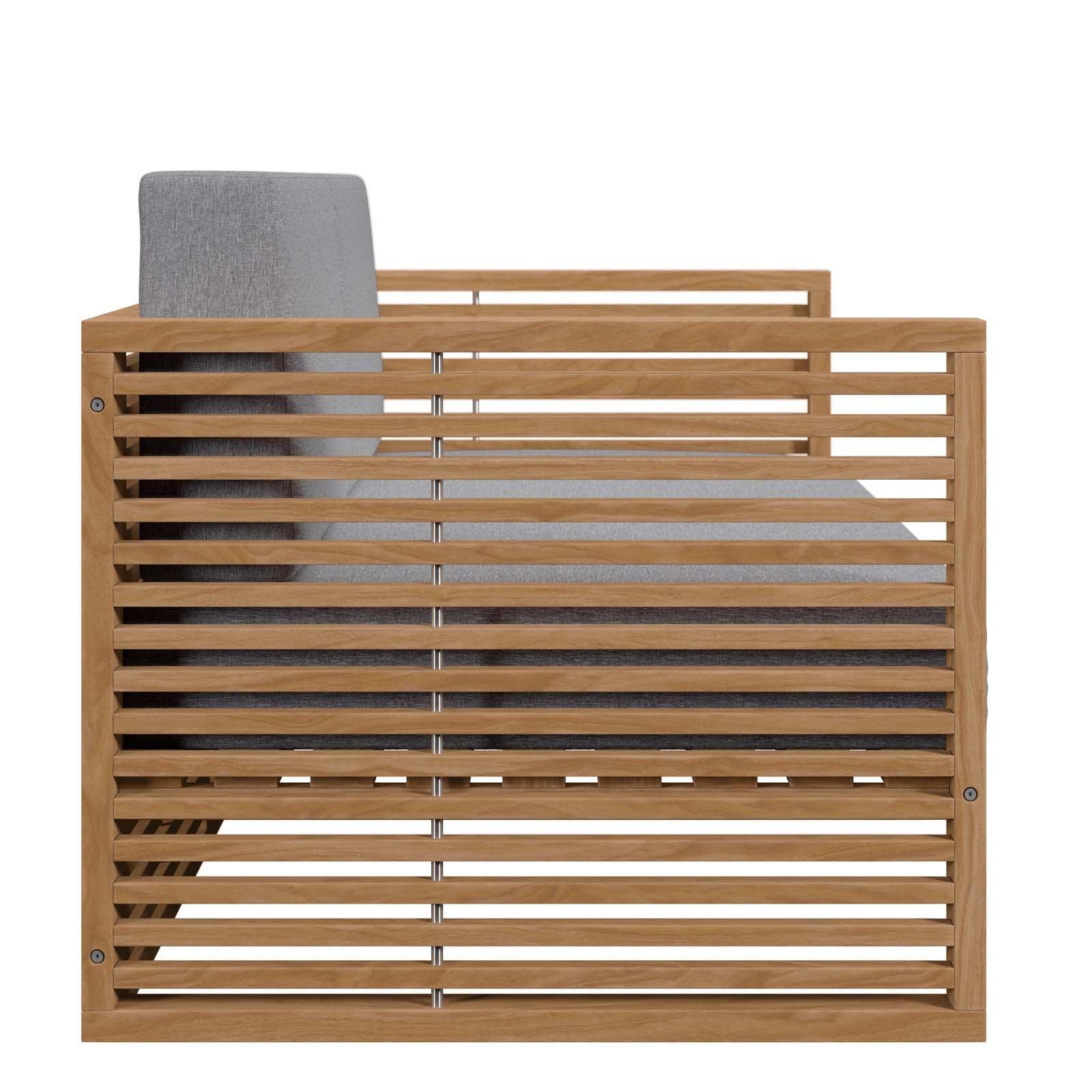 Modway Carlsbad Teak Wood Outdoor Patio Loveseat FredCo