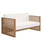 Modway Carlsbad Teak Wood Outdoor Patio Loveseat FredCo
