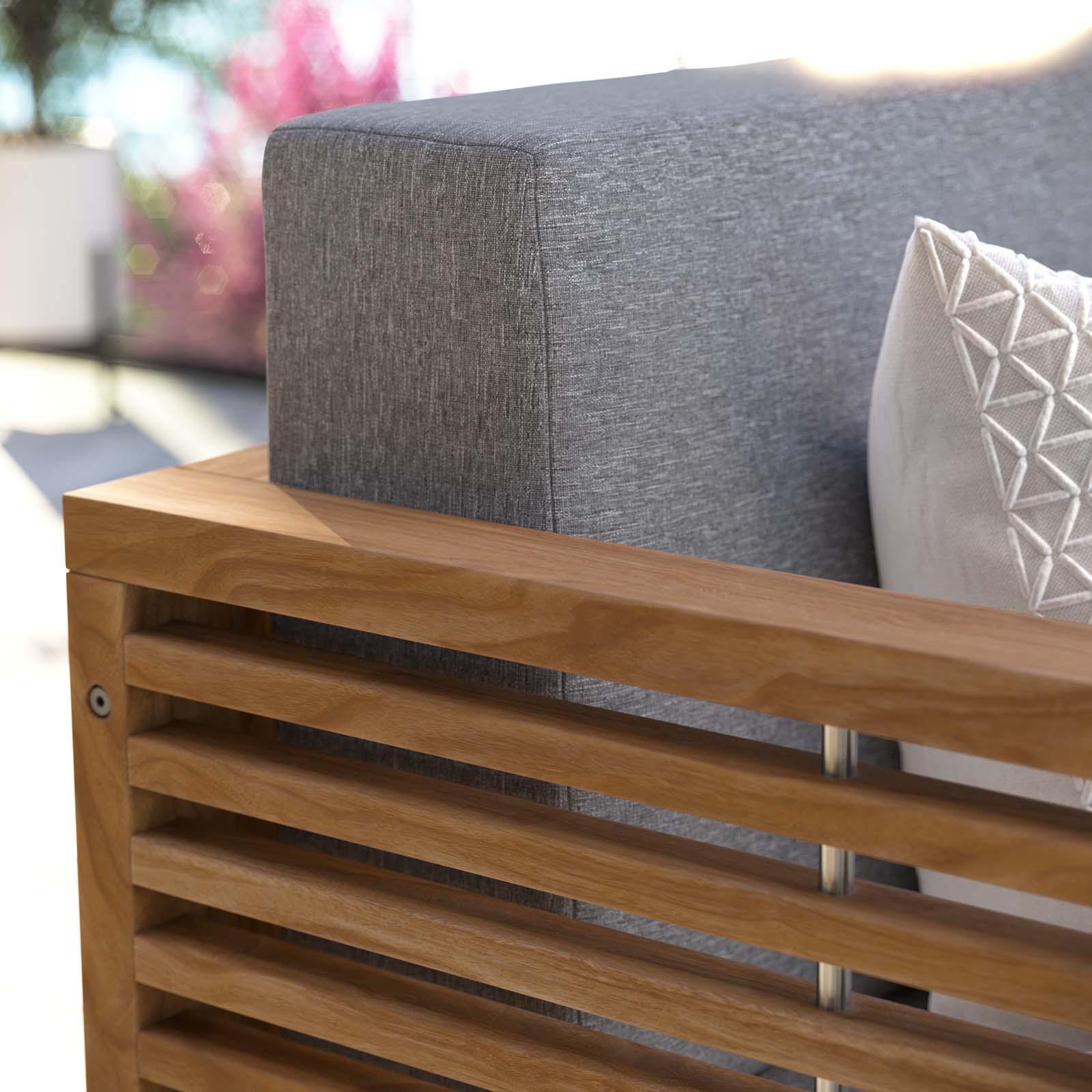 Modway Carlsbad Teak Wood Outdoor Patio Loveseat FredCo