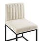 Modway Carriage Channel Tufted Sled Base Upholstered Fabric Dining Chair FredCo