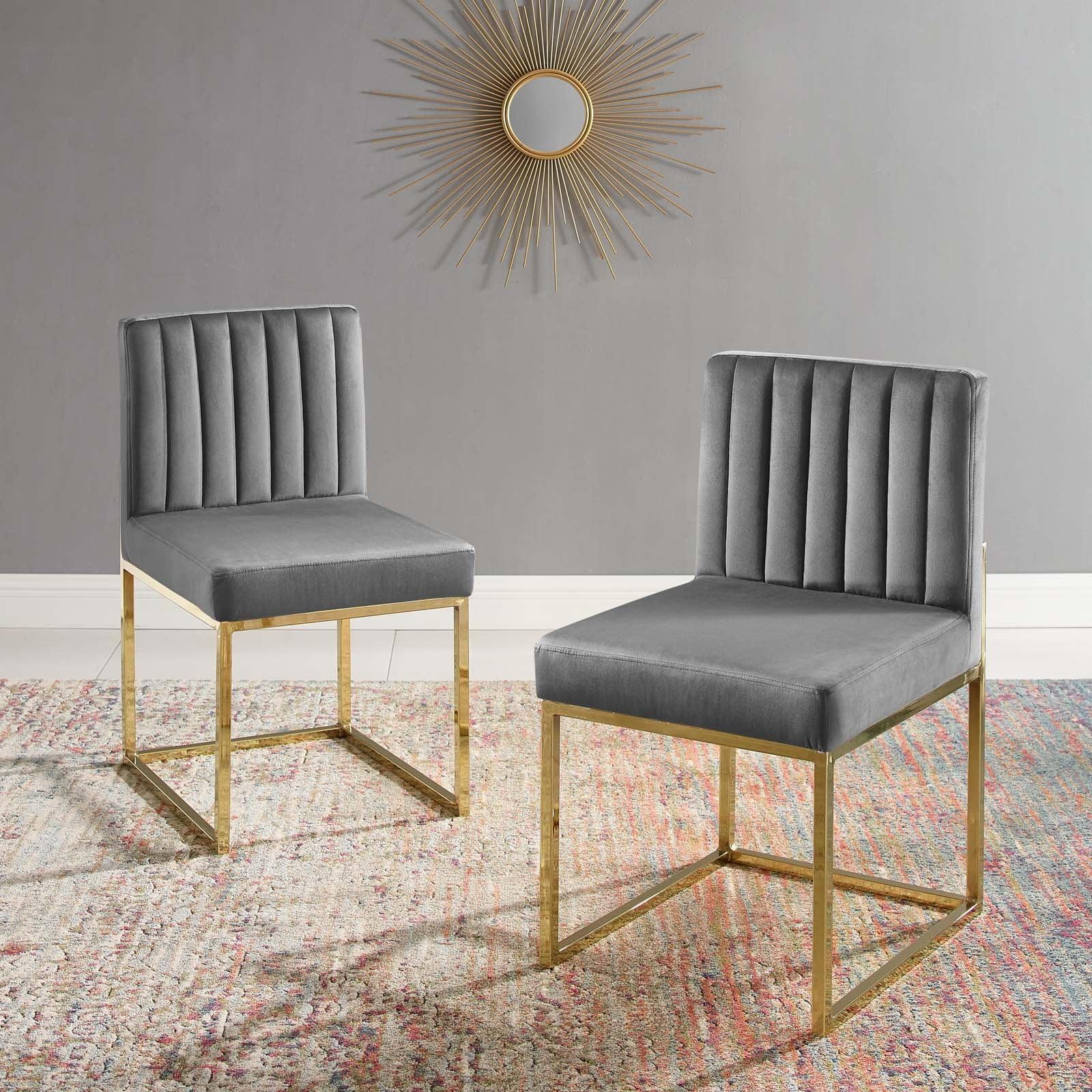 Modway Carriage Dining Chair Performance Velvet Set of 2 FredCo