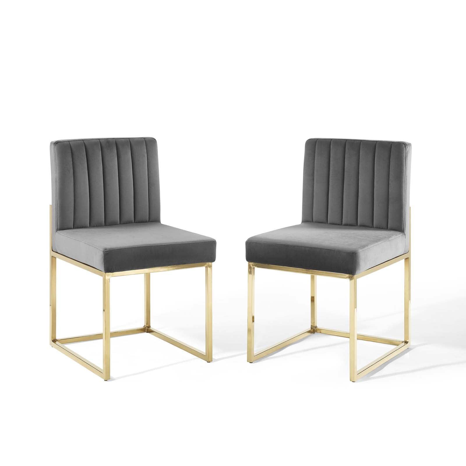 Modway Carriage Dining Chair Performance Velvet Set of 2 FredCo
