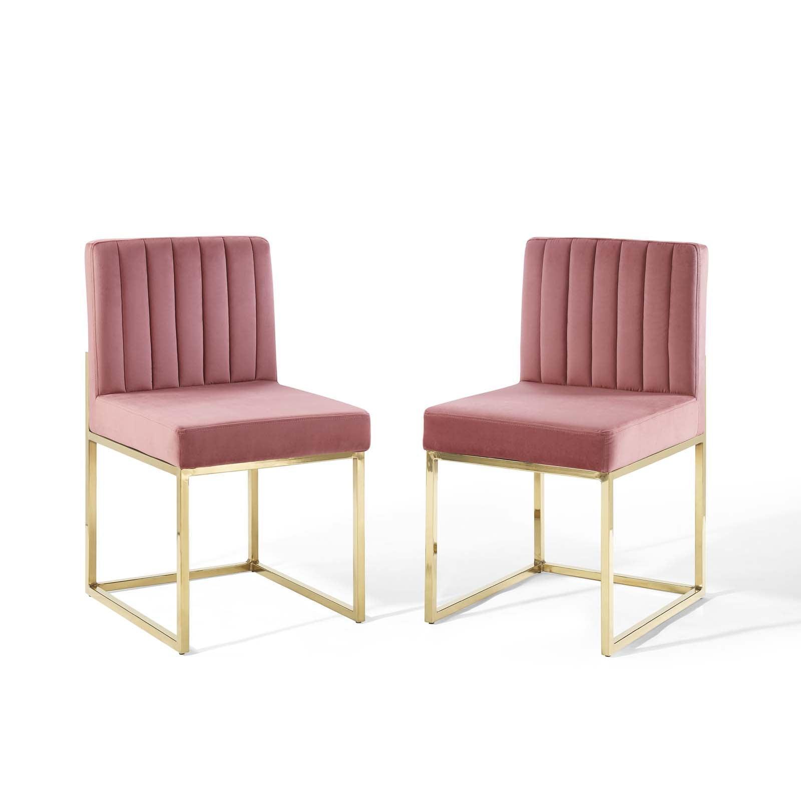 Modway Carriage Dining Chair Performance Velvet Set of 2 FredCo
