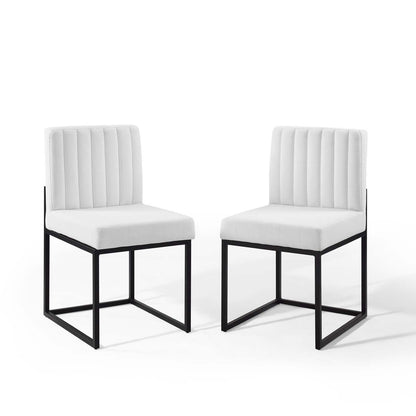 Modway Carriage Dining Chair Upholstered Fabric Set of 2 FredCo