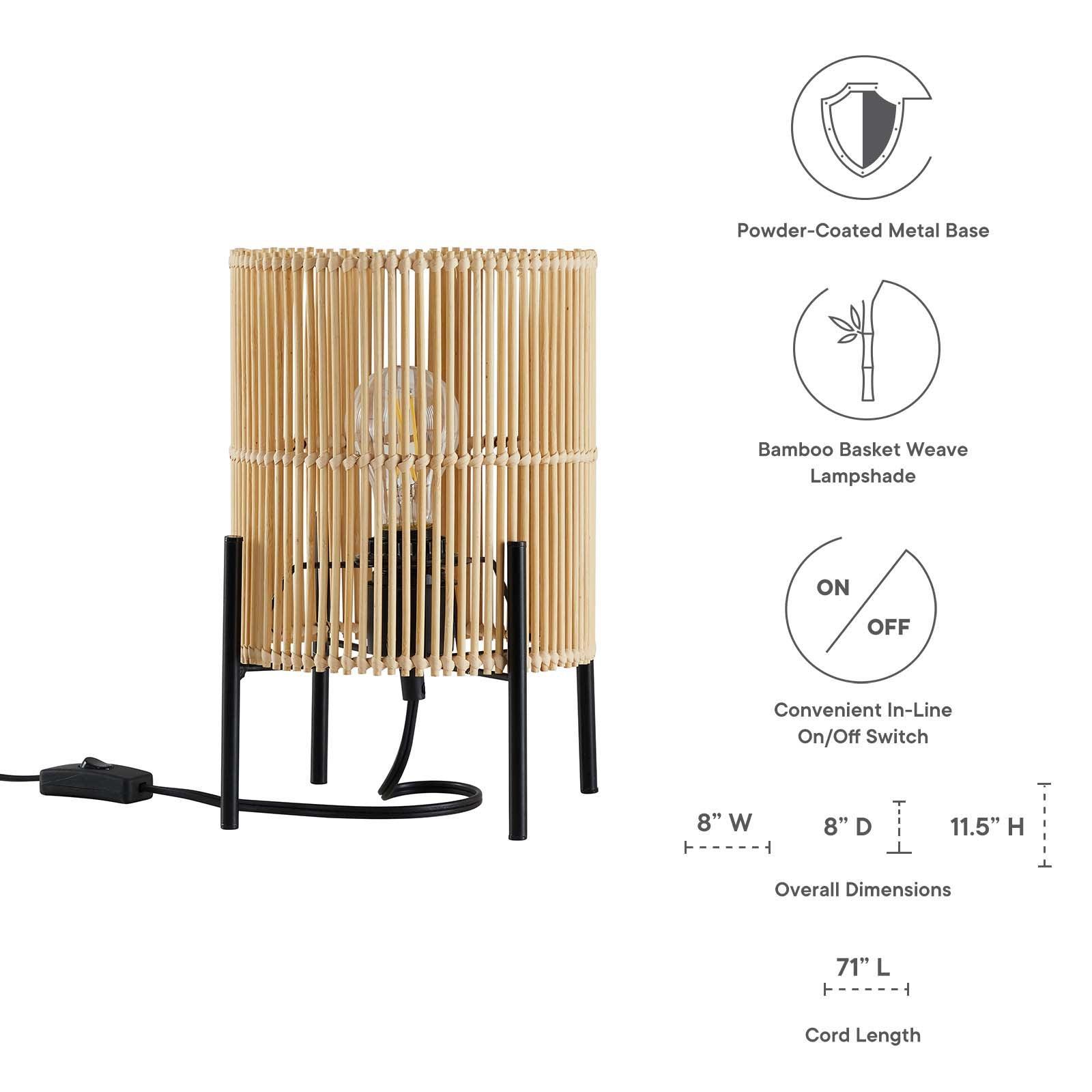 Modway Casen Bamboo Table Lamp FredCo