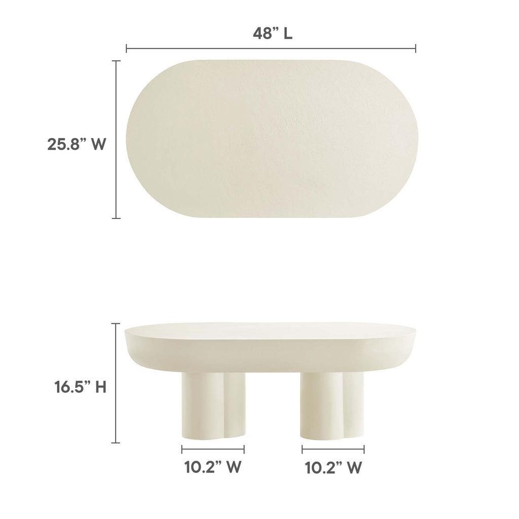 Modway Caspian Oval Concrete Coffee Table FredCo