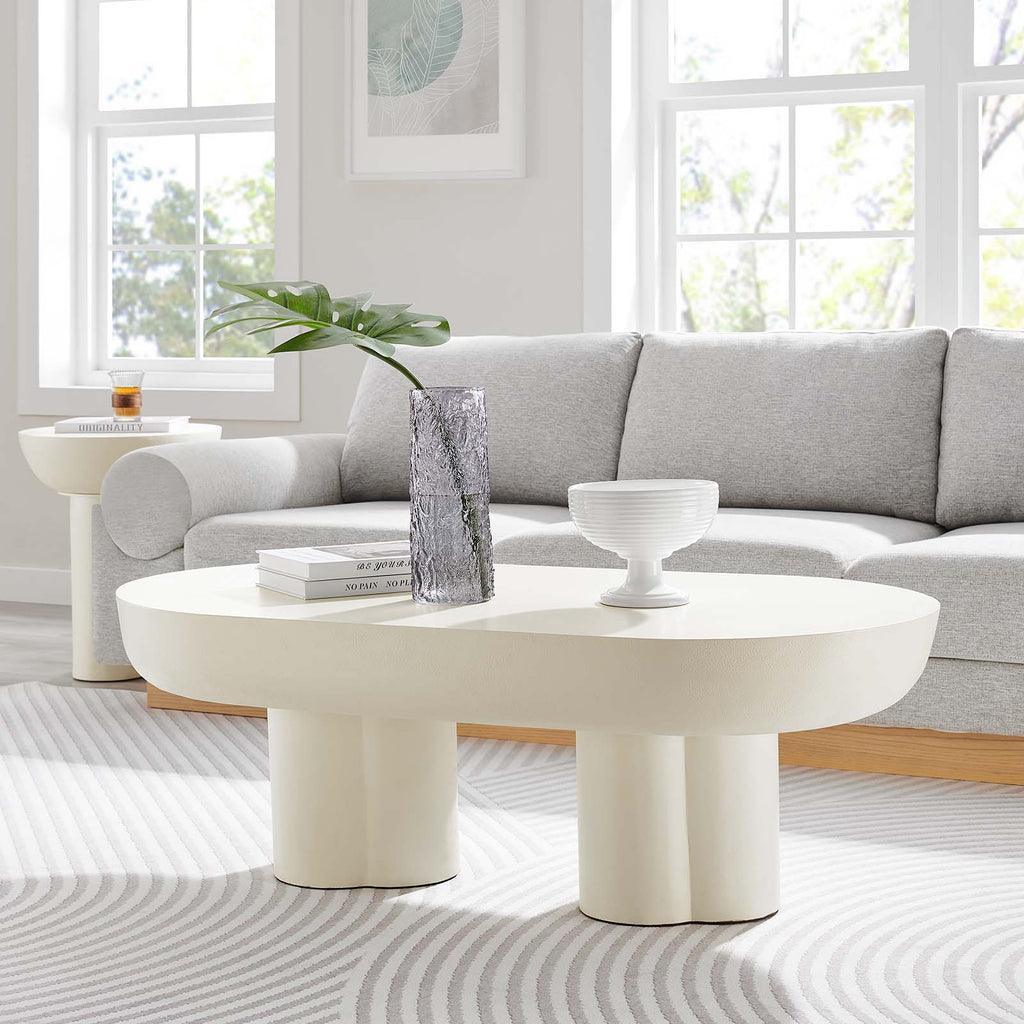 Modway Caspian Oval Concrete Coffee Table FredCo