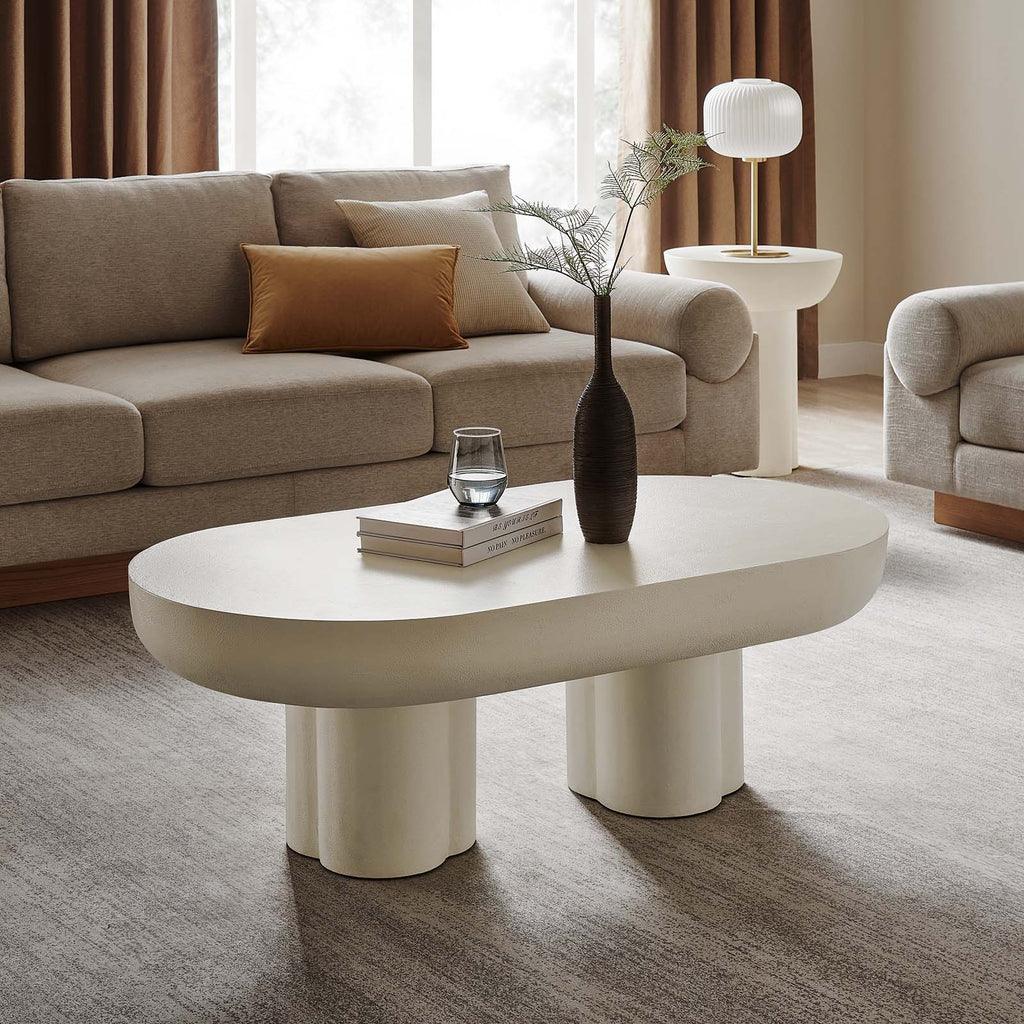 Modway Caspian Oval Concrete Coffee Table FredCo