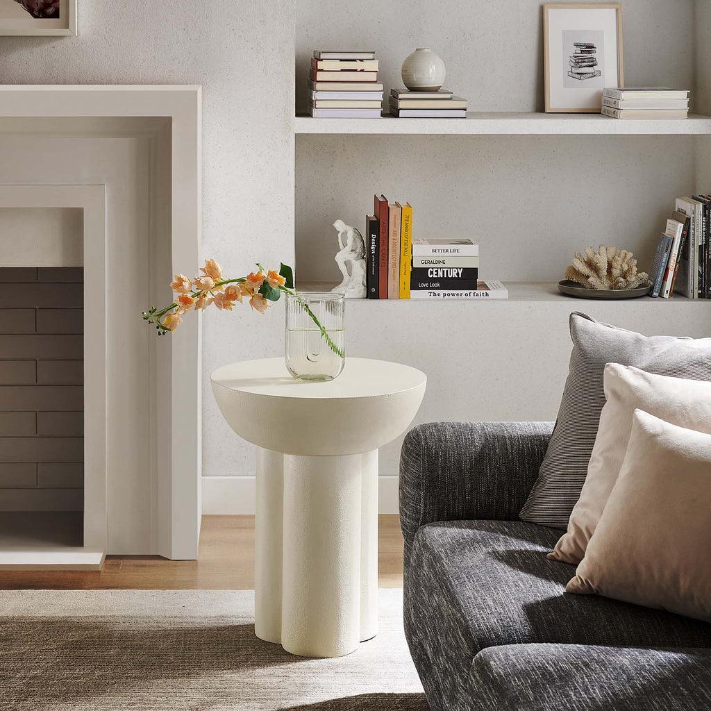 Modway Caspian Round Concrete Side Table FredCo