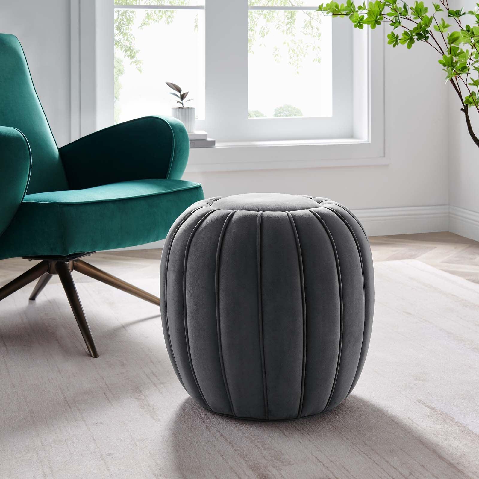 Modway Celebrate Channel Tufted Performance Velvet Ottoman FredCo
