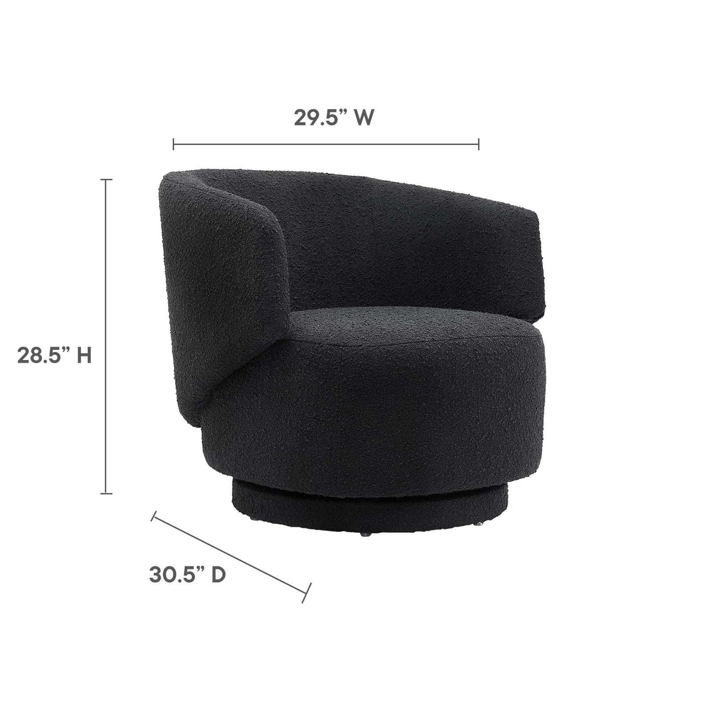 Modway Celestia Boucle Fabric Swivel Chair FredCo