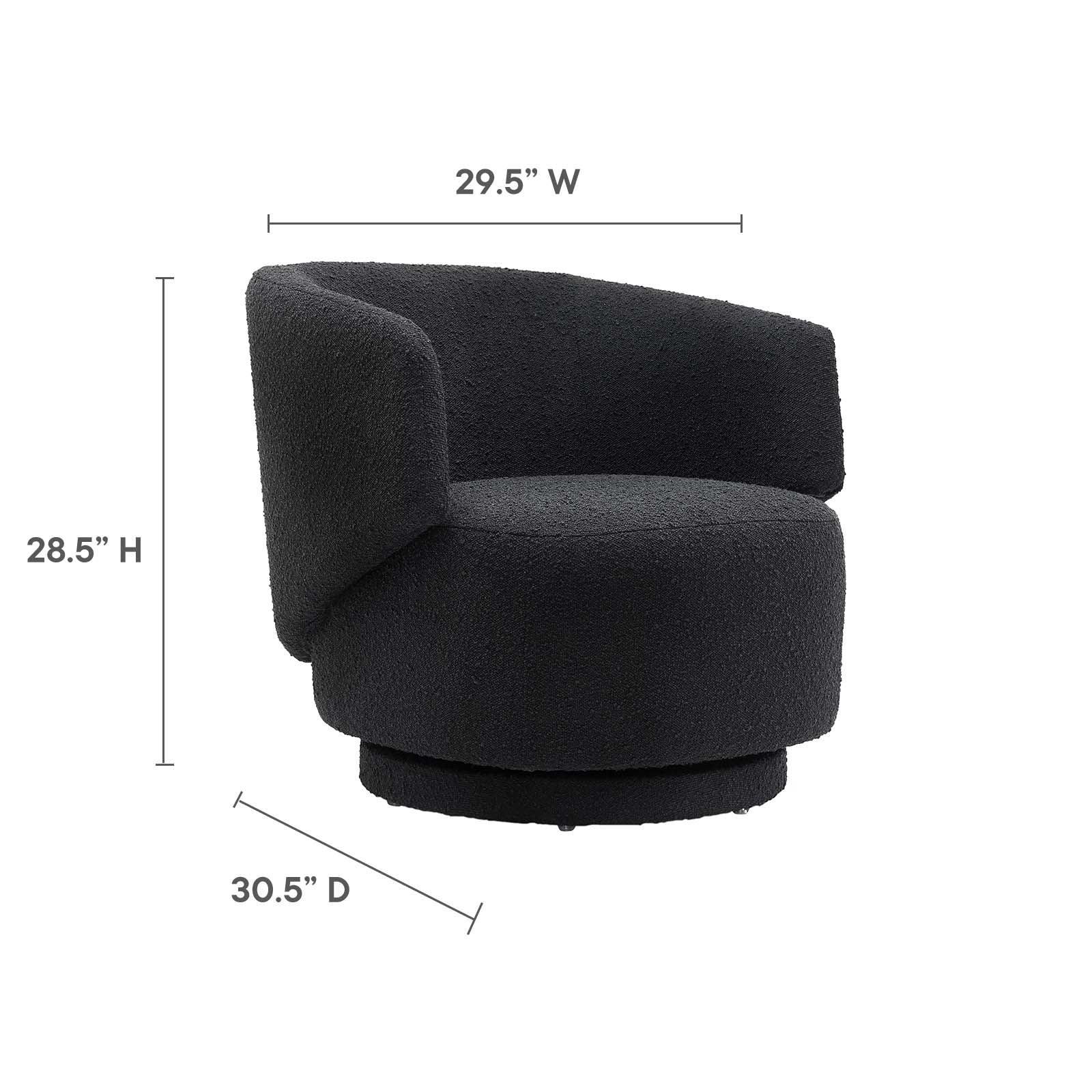Modway Celestia Boucle Fabric Swivel Chair FredCo