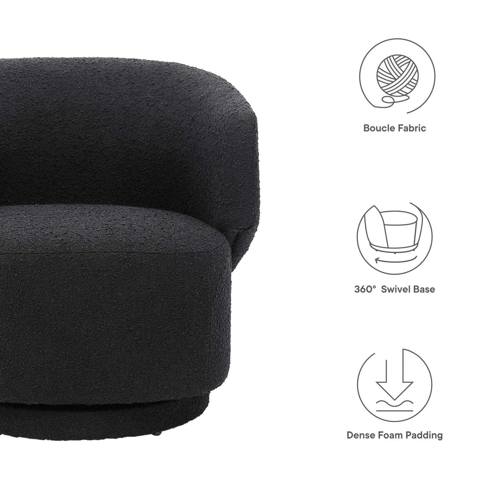 Modway Celestia Boucle Fabric Swivel Chair FredCo
