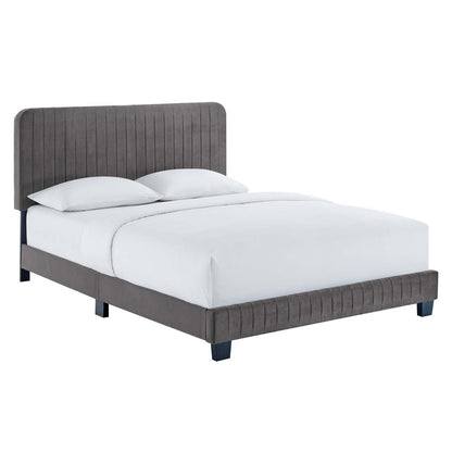 Modway Celine Channel Tufted Performance Velvet Full Platform Bed FredCo